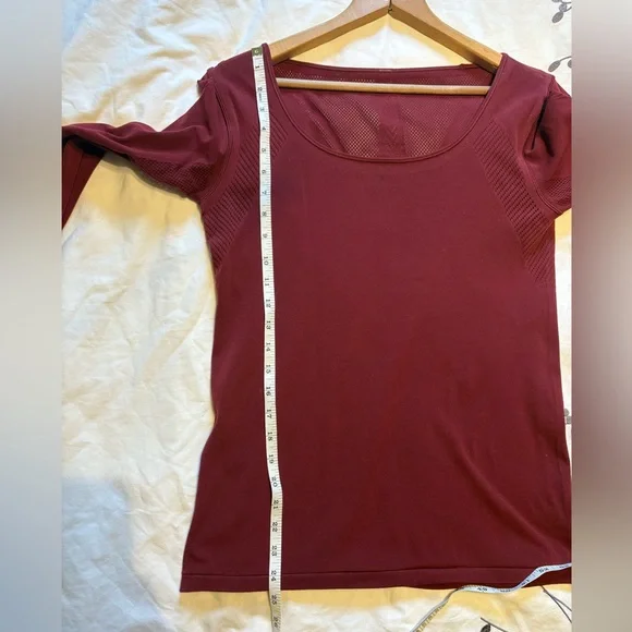 Lululemon Athletica Reveal Long Sleeve Top - Deep Rouge - Picture 5 of 7